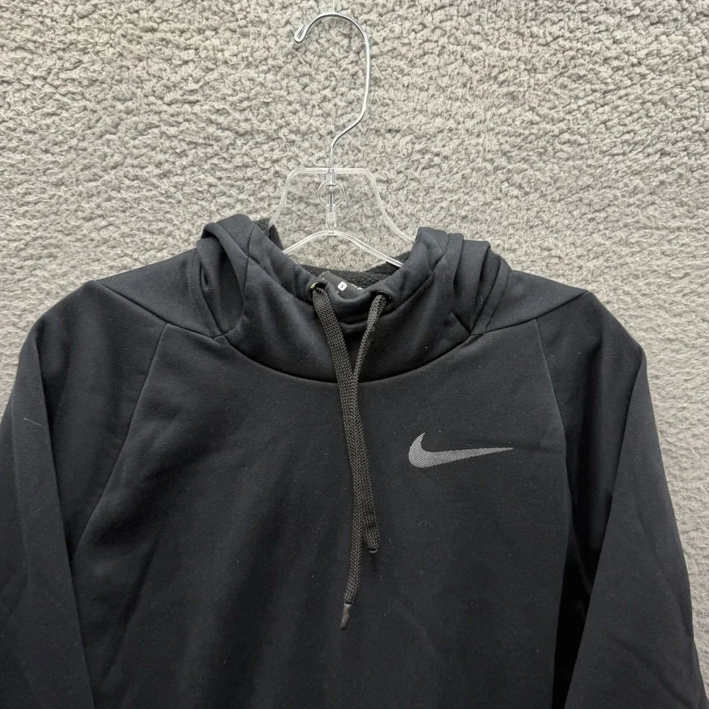 Nike DRI-FIT Hoodie Mens Size Small Black Pullover Thermal Fit Tonal Swoosh Logo